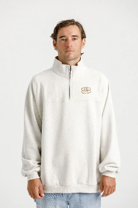 Quarter Zip Crew - Unbleached Marl