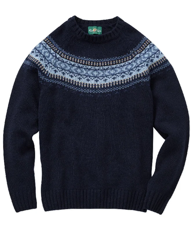 Yoke Fair Isle Stripe Crew Sweater