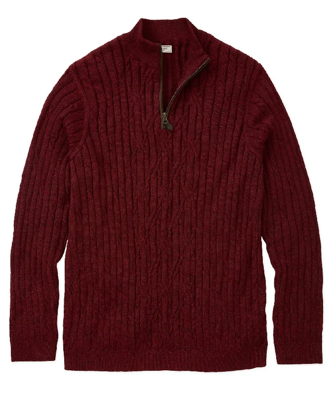 Twisted Cable Quarter-Zip Sweater