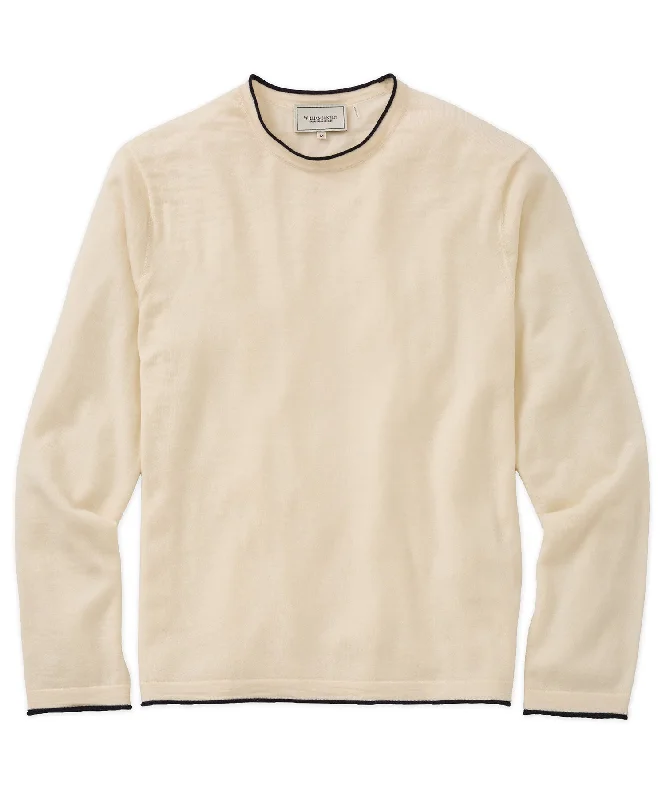 Worsted Cashmere Crew Neck Sweater