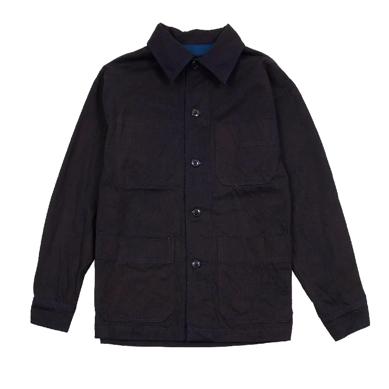 Arpenteur ADN Jacket Hand Dyed in Dark Woad Blue