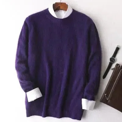 Autumn And Winter New Cashmere Sweater Men's Round Neck Loose Thick Mink Sweater