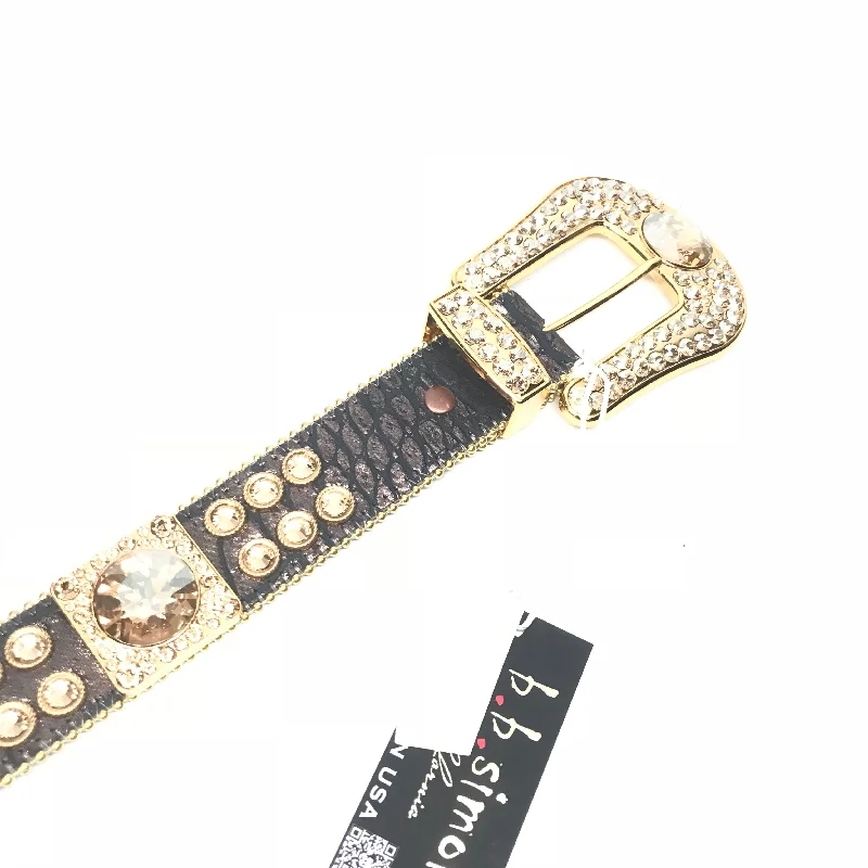 b.b. Simon 'Chocolate Gold' Big Block Crystal Belt