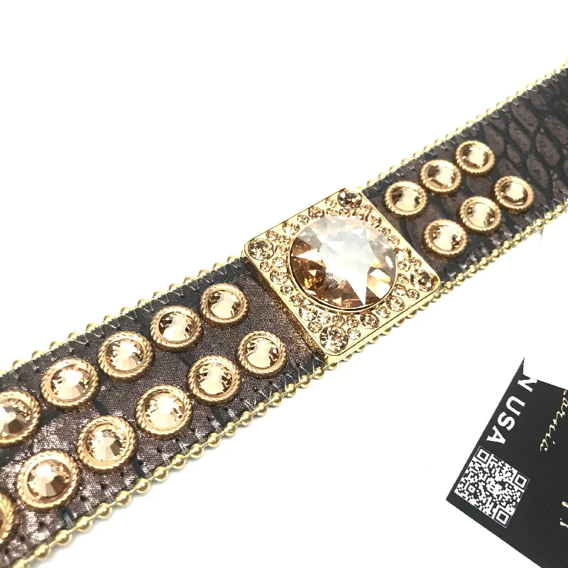 b.b. Simon 'Chocolate Gold' Big Block Crystal Belt