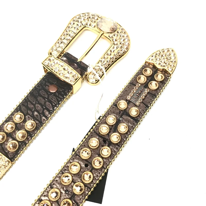 b.b. Simon 'Chocolate Gold' Big Block Crystal Belt