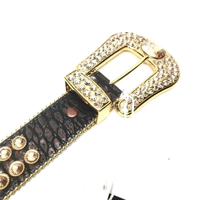 b.b. Simon 'Chocolate Gold' Big Block Crystal Belt