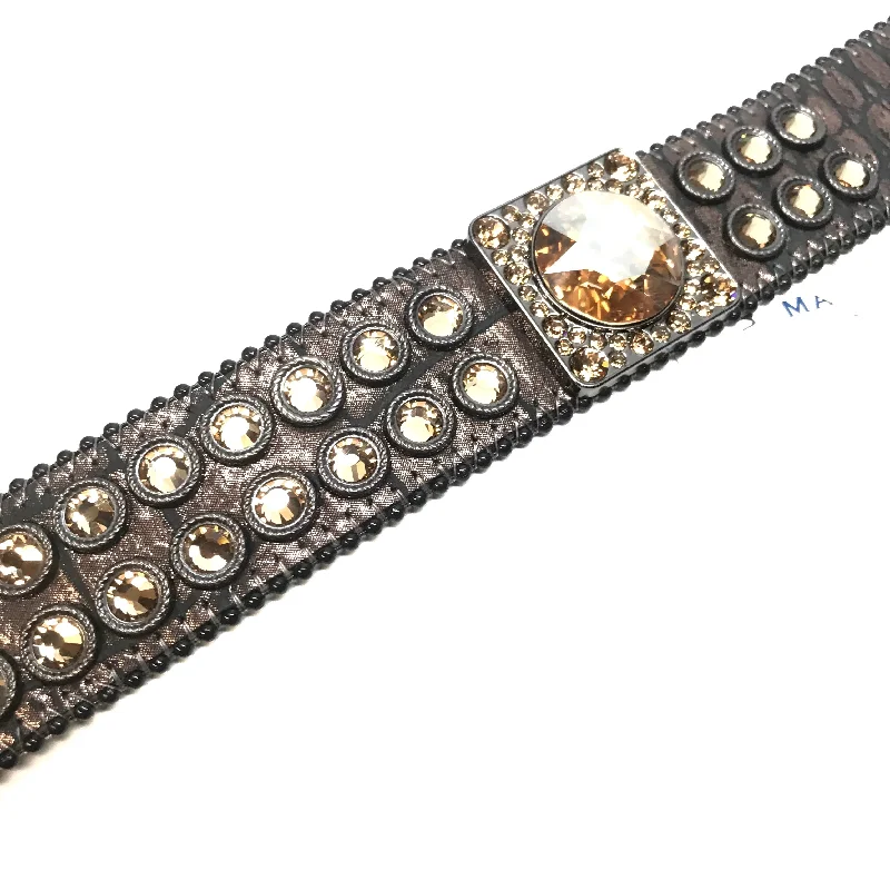 b.b. Simon 'Dark Chocolate Gold' Big Block Crystal Belt