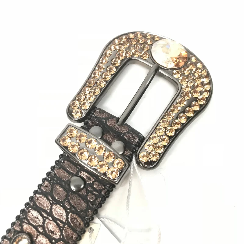 b.b. Simon 'Dark Chocolate Gold' Big Block Crystal Belt