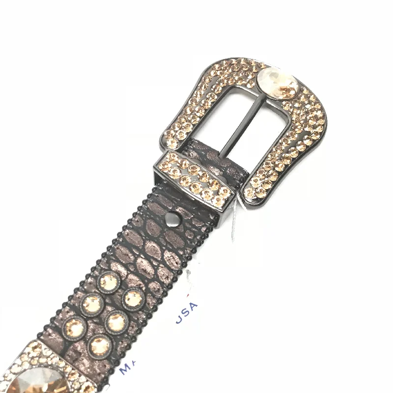 b.b. Simon 'Dark Chocolate Gold' Big Block Crystal Belt