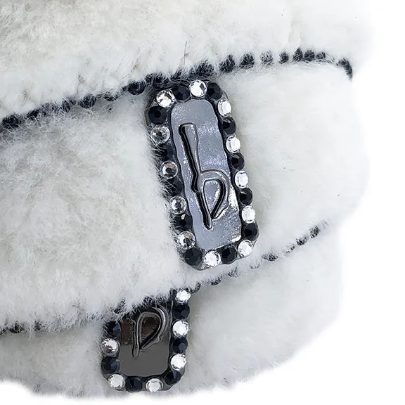 b.b. Simon White Fur Crystal Belt