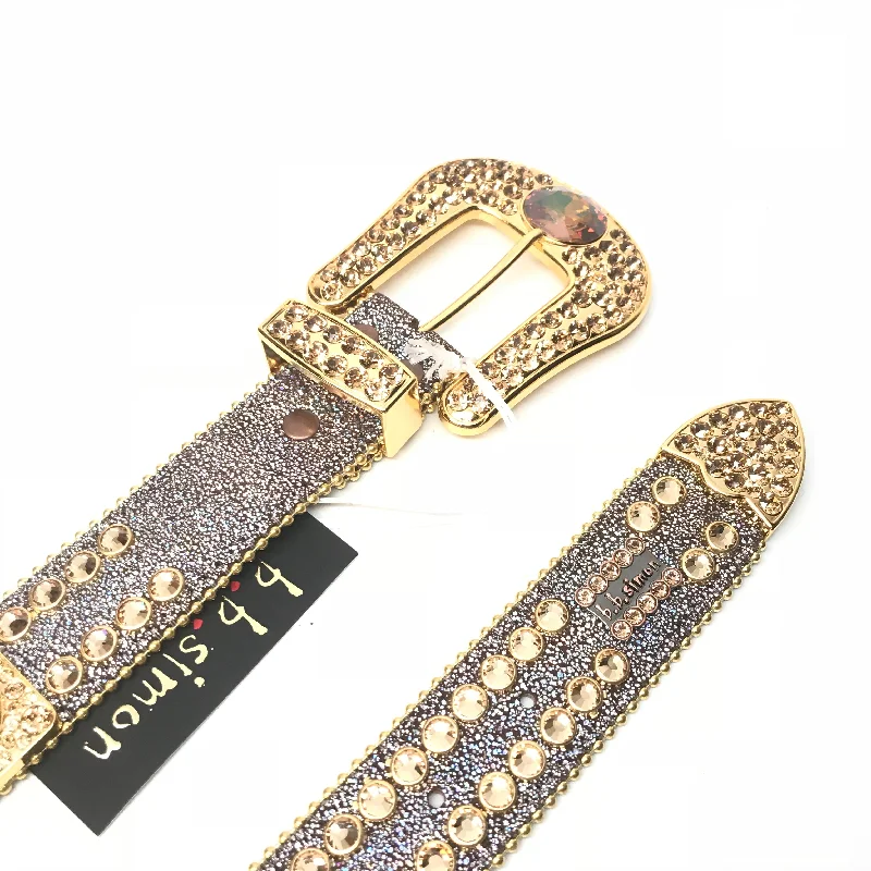 b.b. Simon 'Gold Universe' Big Block Crystal Belt