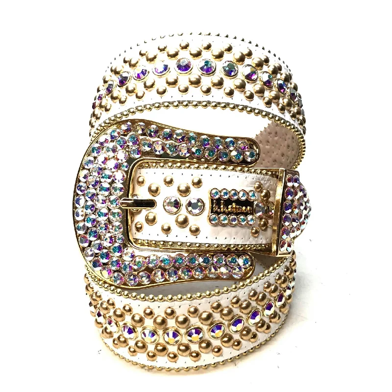 b.b. Simon 'White Gold' Full Iridescent Crystal Belt