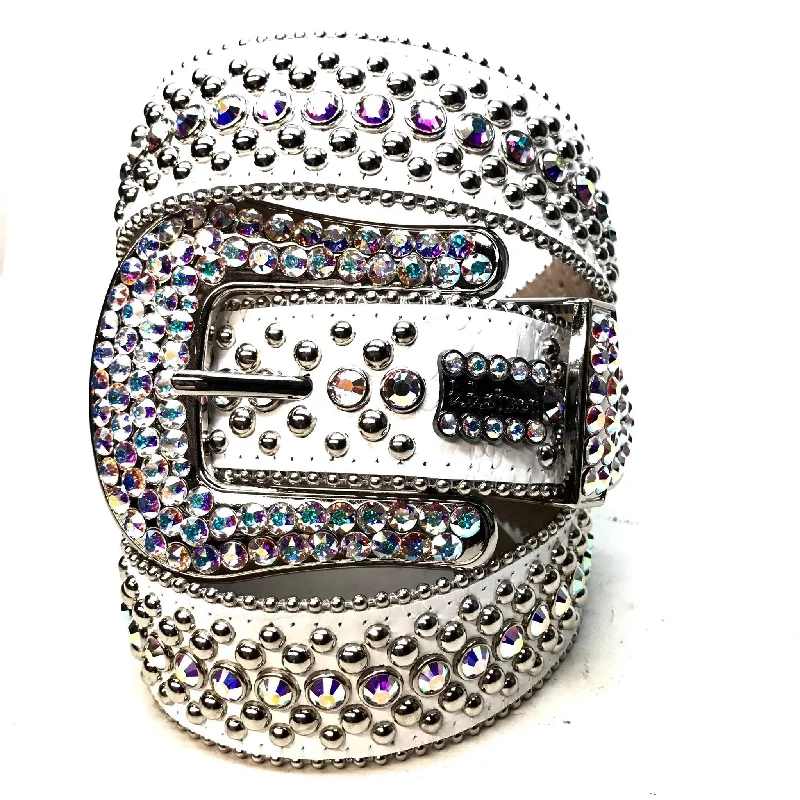 b.b. Simon 'White Magic' Full Iridescent Crystal Belt