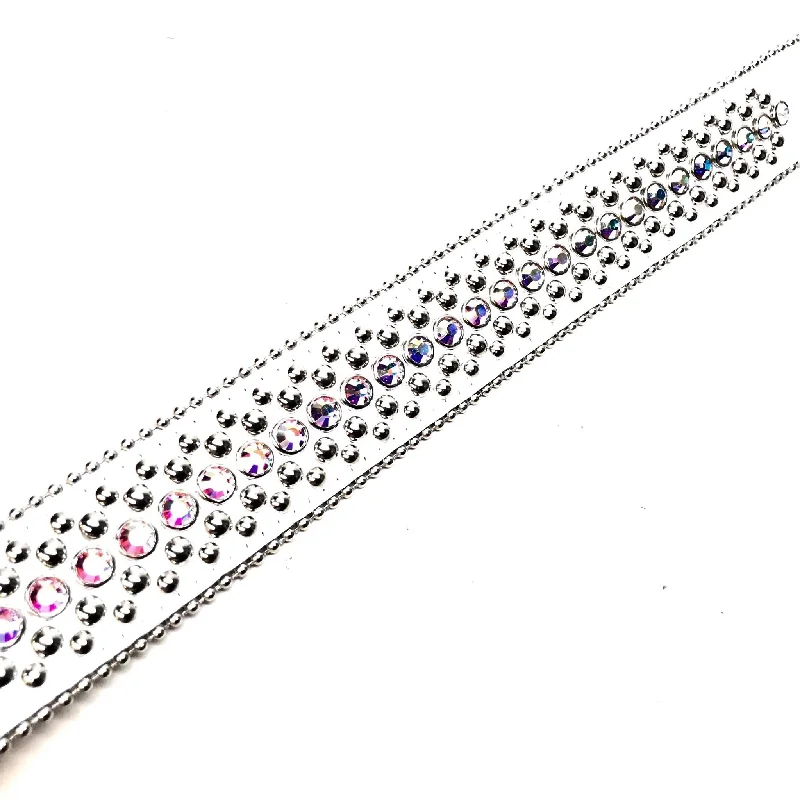 b.b. Simon 'White Magic' Full Iridescent Crystal Belt