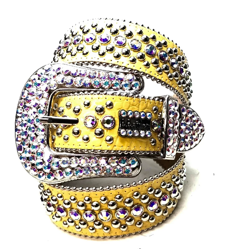 b.b. Simon 'Yellow Croc' Fully Loaded Iridescent Crystal Belt