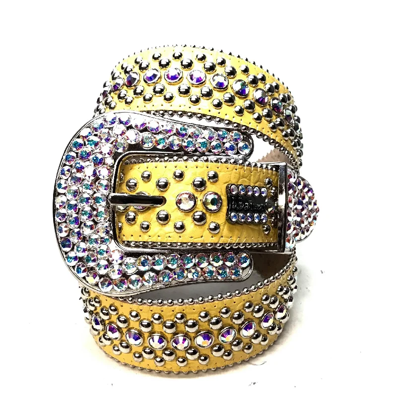 b.b. Simon 'Yellow Croc' Fully Loaded Iridescent Crystal Belt