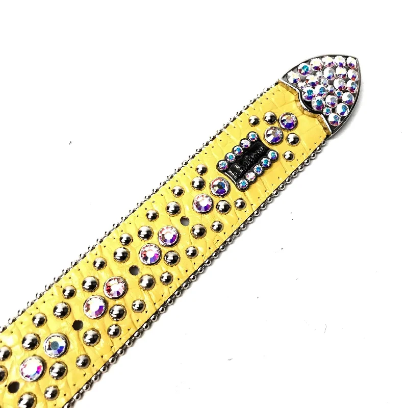 b.b. Simon 'Yellow Croc' Fully Loaded Iridescent Crystal Belt