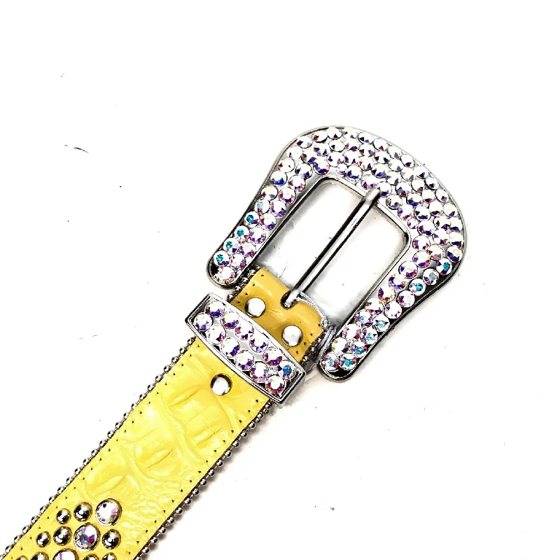 b.b. Simon 'Yellow Croc' Fully Loaded Iridescent Crystal Belt