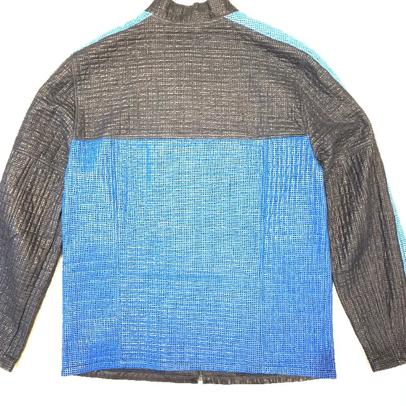 Barya NewYork Blue 3-tone Perforated Lambskin Jacket