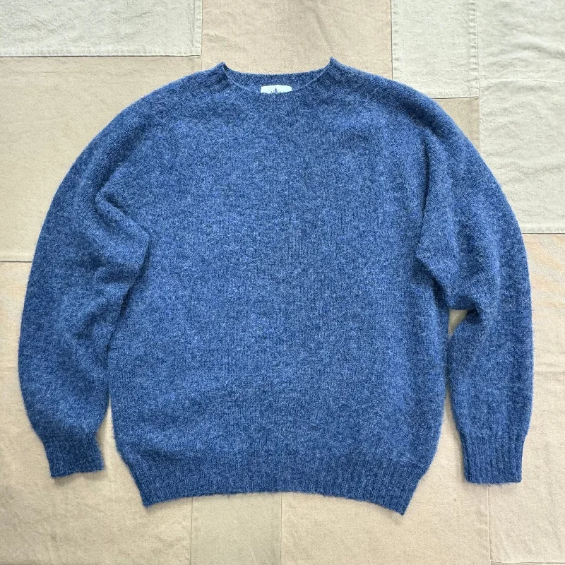 Brushed Wool Crew Sweater, Denim