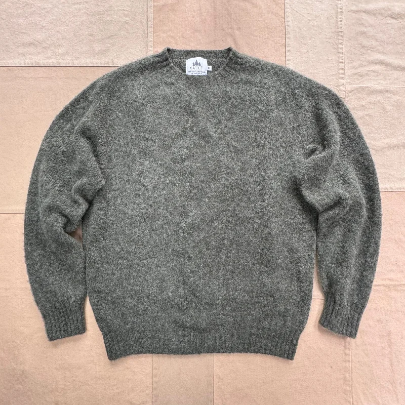 Brushed Wool Crew Sweater, Spruce