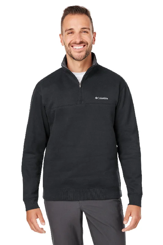 Columbia Mens Hart Mountain Long Sleeve 1/4 Zip Sweater - Black