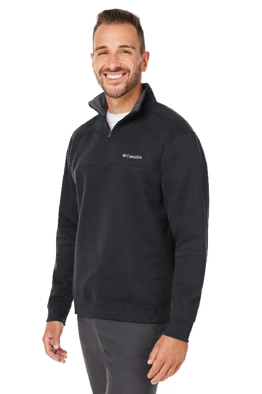 Columbia Mens Hart Mountain Long Sleeve 1/4 Zip Sweater - Black