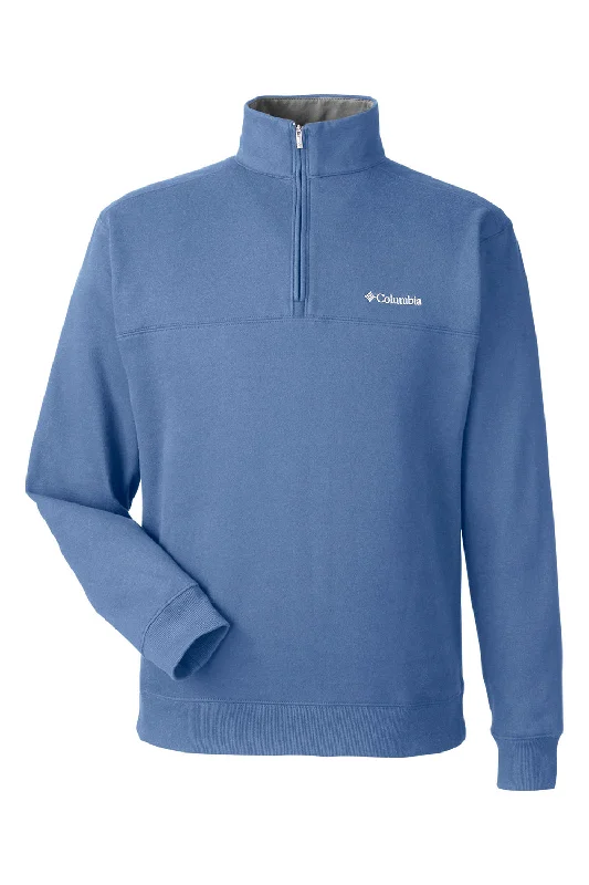 Columbia Mens Hart Mountain Long Sleeve 1/4 Zip Sweater - Heather Carbon Blue