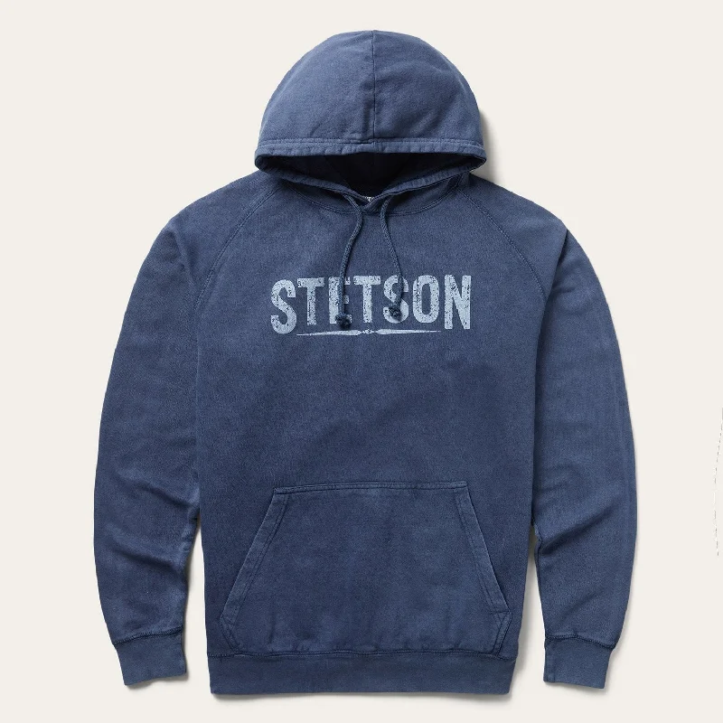 Distressed Logo Hooded Sweatshirt