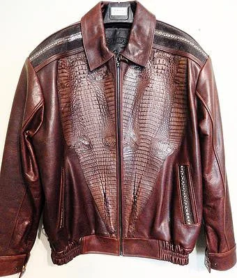 Kashani Custom Alligator Stingray Row Stone Bomber Jacket