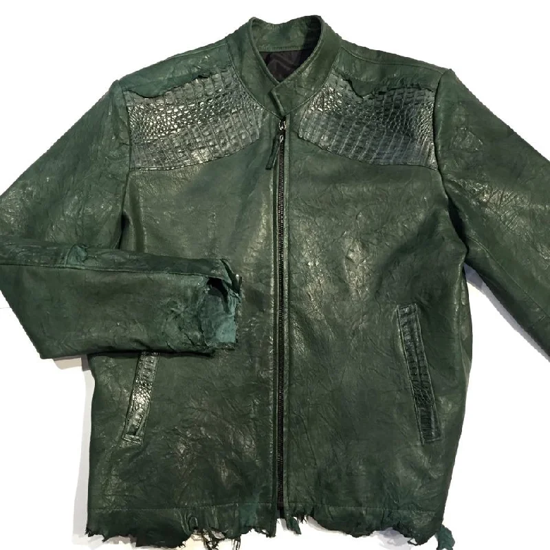 G-Gator Alligator/Lambskin Rough Cut Leather Jacket