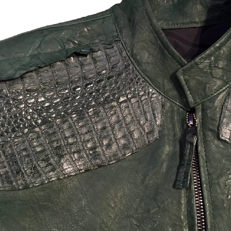 G-Gator Alligator/Lambskin Rough Cut Leather Jacket