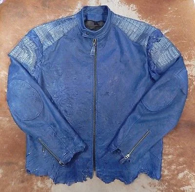 G-Gator Carolina Blue Crocodile Biker Jacket