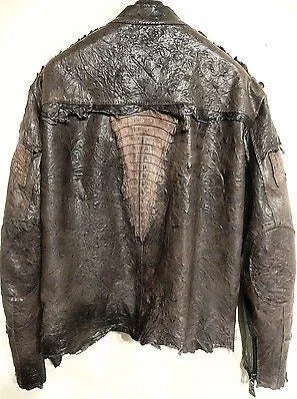 G-Gator Chocolate Crocodile/Lambskin Biker Jacket