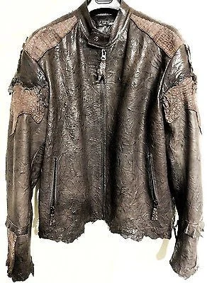 G-Gator Chocolate Crocodile/Lambskin Biker Jacket