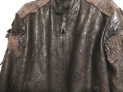 G-Gator Chocolate Crocodile/Lambskin Biker Jacket