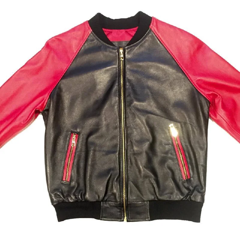 G-Gator Black/Red Lambskin Varsity Jacket