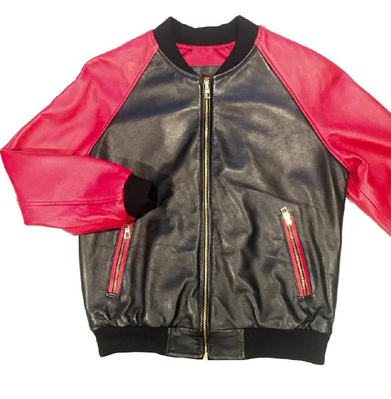 G-Gator Black/Red Lambskin Varsity Jacket