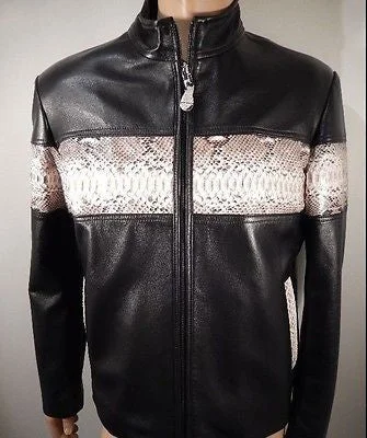 G-Gator Natural Python/Lambskin Motorcycle Jacket