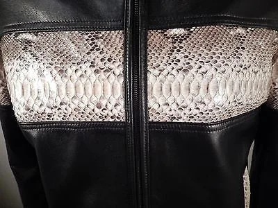 G-Gator Natural Python/Lambskin Motorcycle Jacket