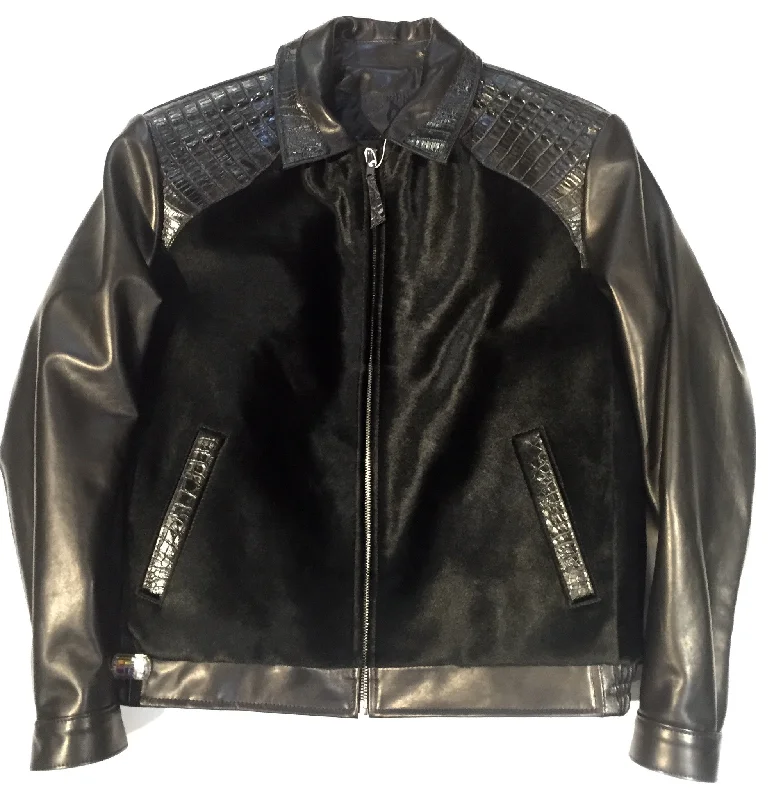 G-Gator - Pony/Crocodile/Lambskin Bomber Jacket