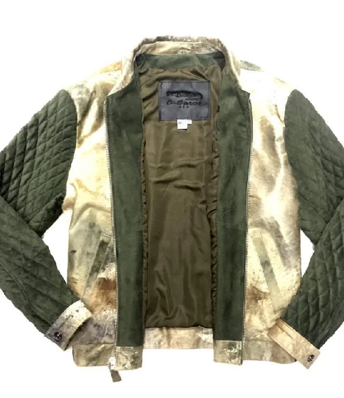 G-Gator Quilted Pony Hair Bomber Jacket