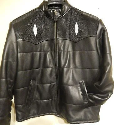 G-Gator Stingray/Lambskin Quilted Biker Jacket