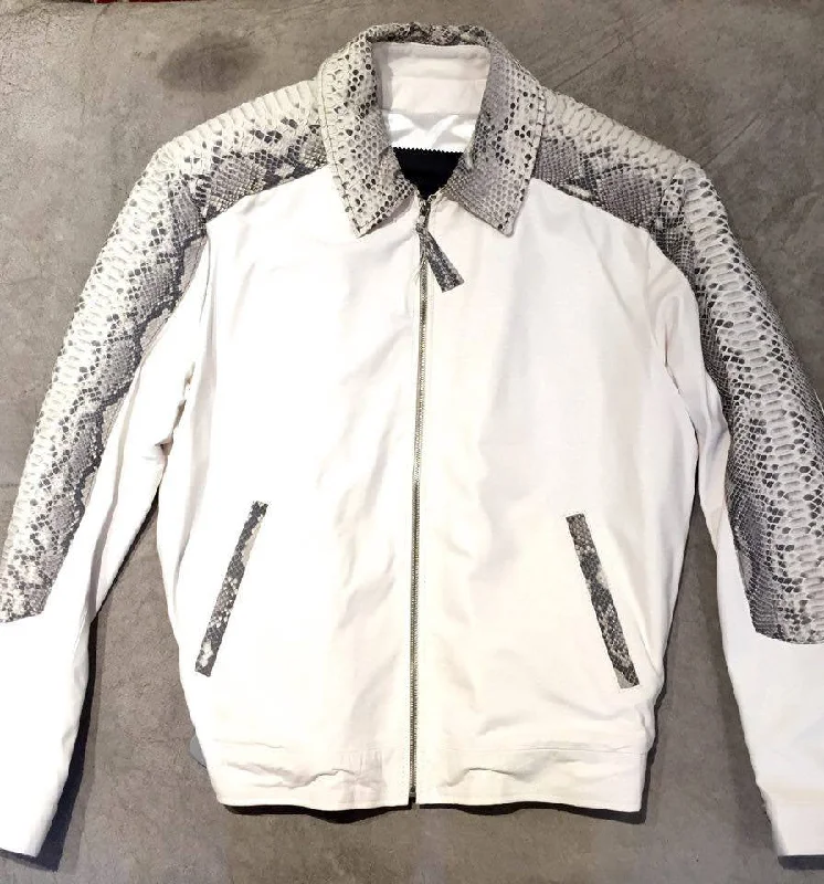 G-Gator White Python/Lambskin Blouson Jacket