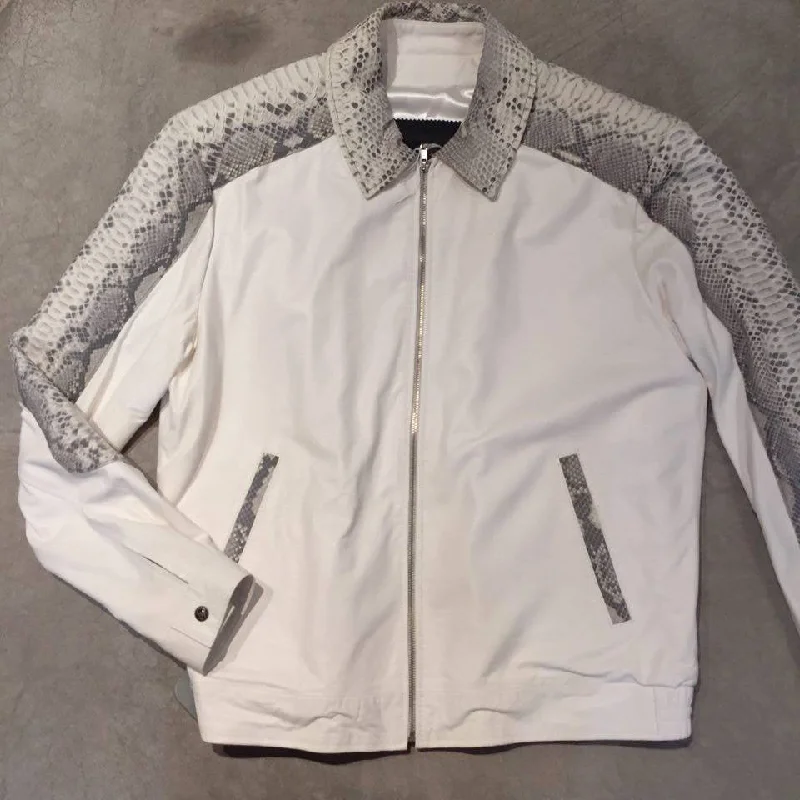 G-Gator White Python/Lambskin Blouson Jacket