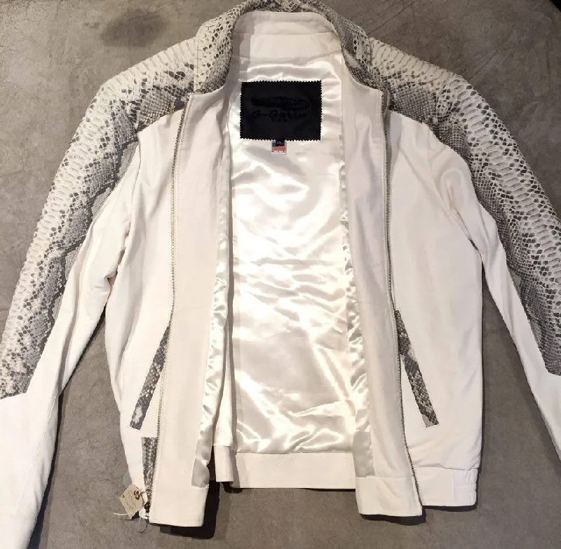 G-Gator White Python/Lambskin Blouson Jacket