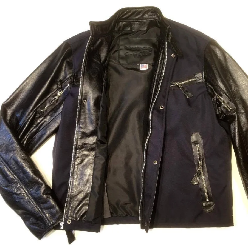 G-Gator Zipper Lambskin & Mesh Leather Jacket