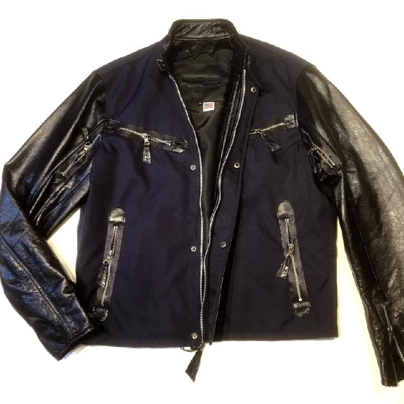 G-Gator Zipper Lambskin & Mesh Leather Jacket