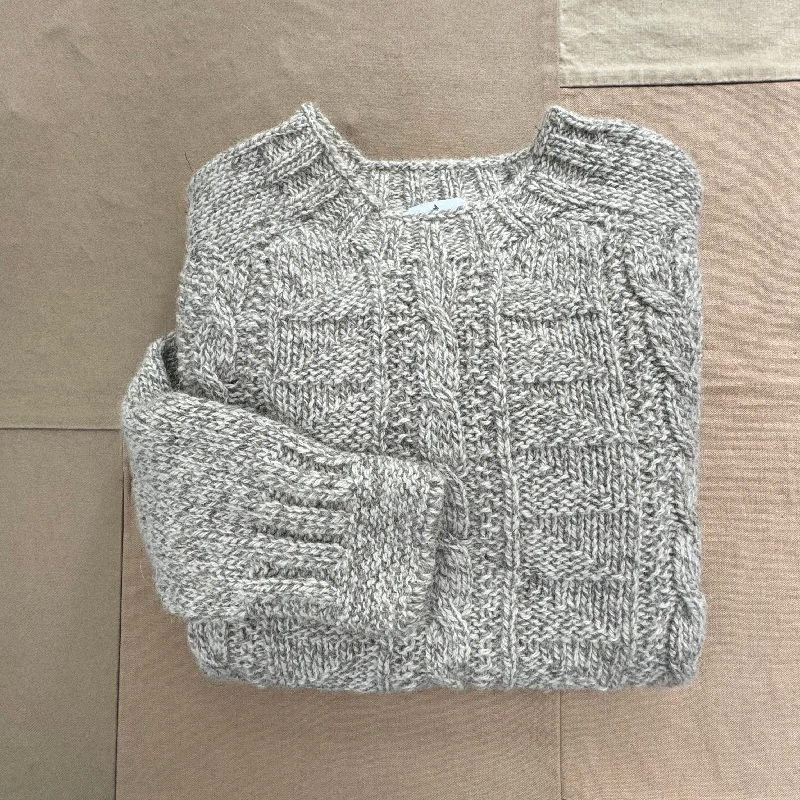 Heritage Wool Cable Crew Sweater, Romney