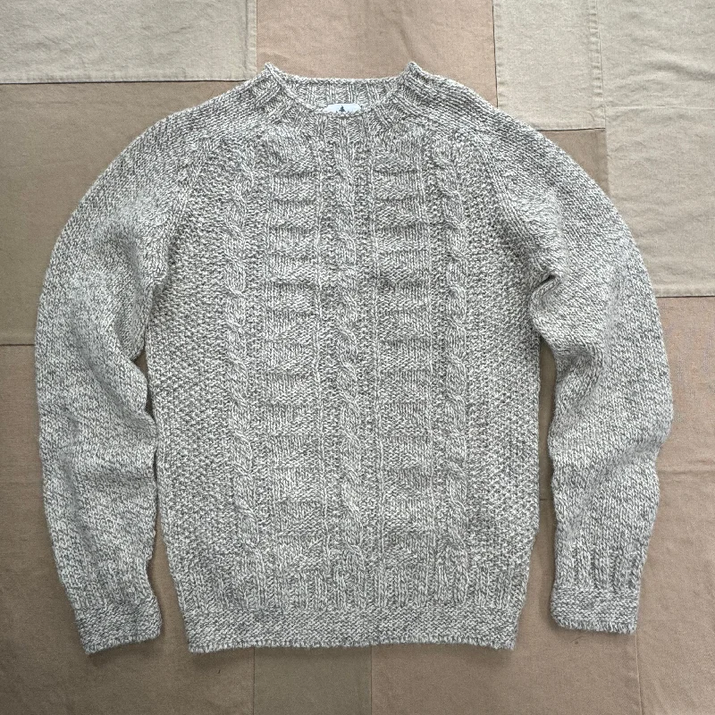 Heritage Wool Cable Crew Sweater, Romney